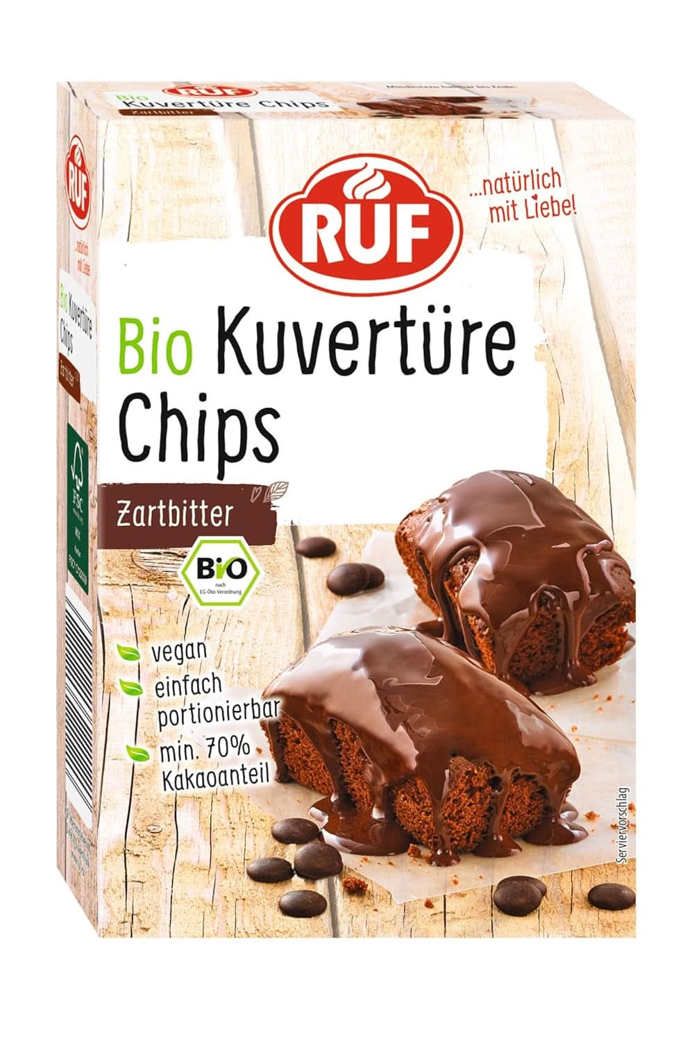 RUF Couverture Chips Ruby, 100 gram glasyr och dekor Naty Shop 150 gram mörk choklad