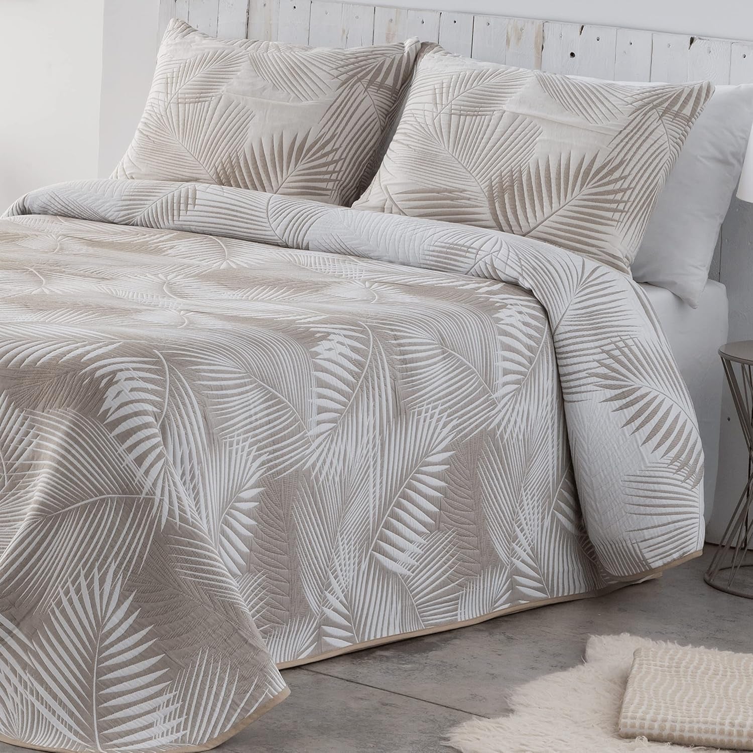 VIALMAN Sofia 30 Bouti Lätt täcke för dubbelsäng | täcke storlek 250 X 270 cm, grå Täcken och täcken Naty Shop