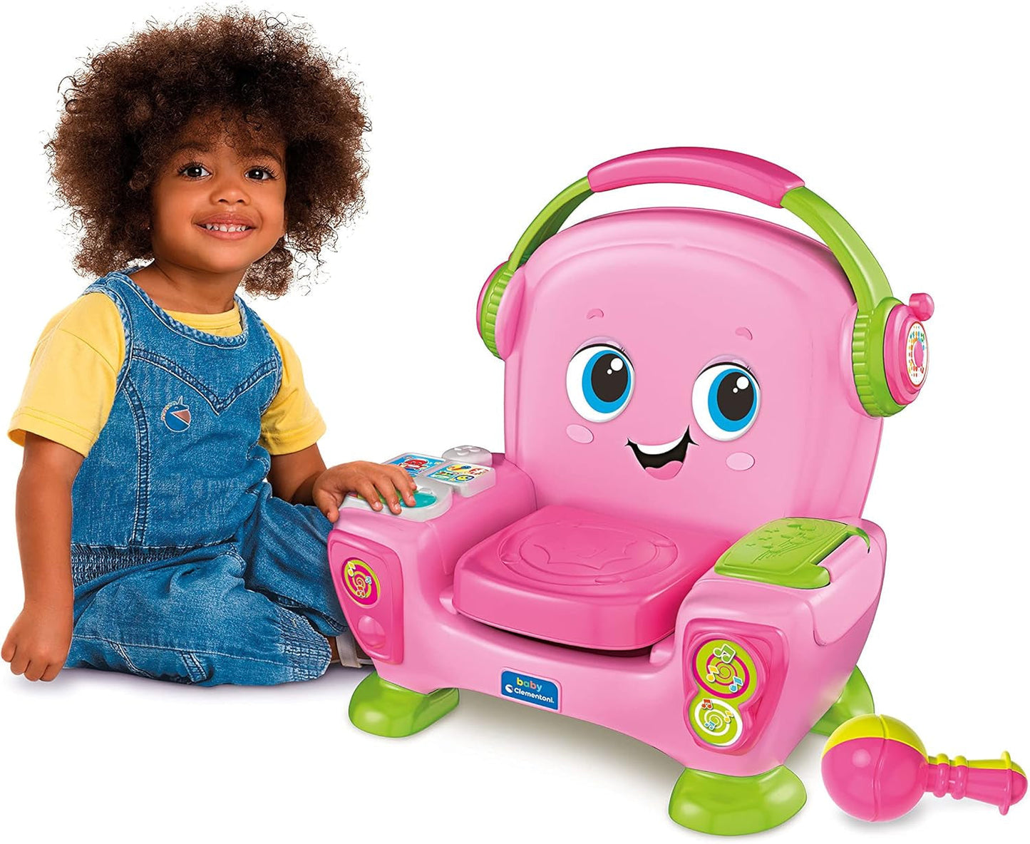 Clementoni 17755 Sångfåtölj med rosa ljud och dans - interaktiv och multifunktionell fåtölj för barn på italienska, leksak 1 år - Tillverkad i Italien, flerfärgad Toys Bebe Naty Shop
