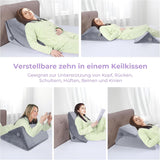 Högdensitetsskum justerbar fjäderkudde, ergonomisk ryggkudde för säng och soffa, anti-reflux läskudde för att sova, spela, titta på TV (tung)