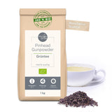 Pinhead Gunpowder Organic Green Tea Bulk 1 kg – Högkvalitativt ekologiskt grönt te från Kina – Lätt rökig smak – För gourmeter och tekännare – Mycupoftea