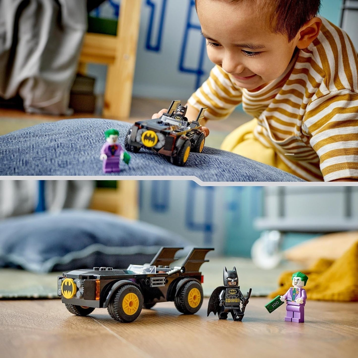 LEGO 76264 DC Chase in the Batmobile: Batman Vs. Joker leksaksbilsset, Superhjältestartset med 2 minifigurer, Leksak för förskolebarn, pojkar, flickor i åldern 4+, Snabb att montera Byggset Besuche den LEGO-Store