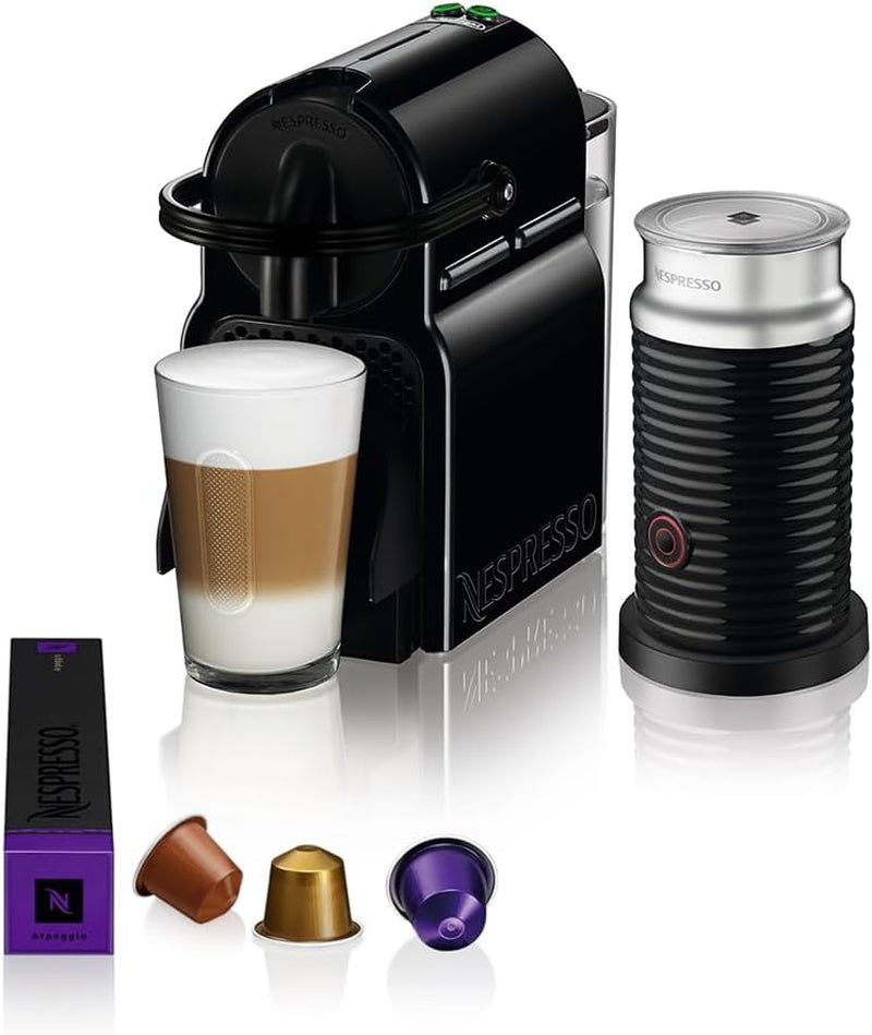 Nespresso kapsel espressomaskin De'Longhi EN 80.B Inissia, högtryckspump och energisparfunktion, automatisk avstängning efter 9 minuter, koppvolym för espresso och lungo, 0,7 l vattentank, svart