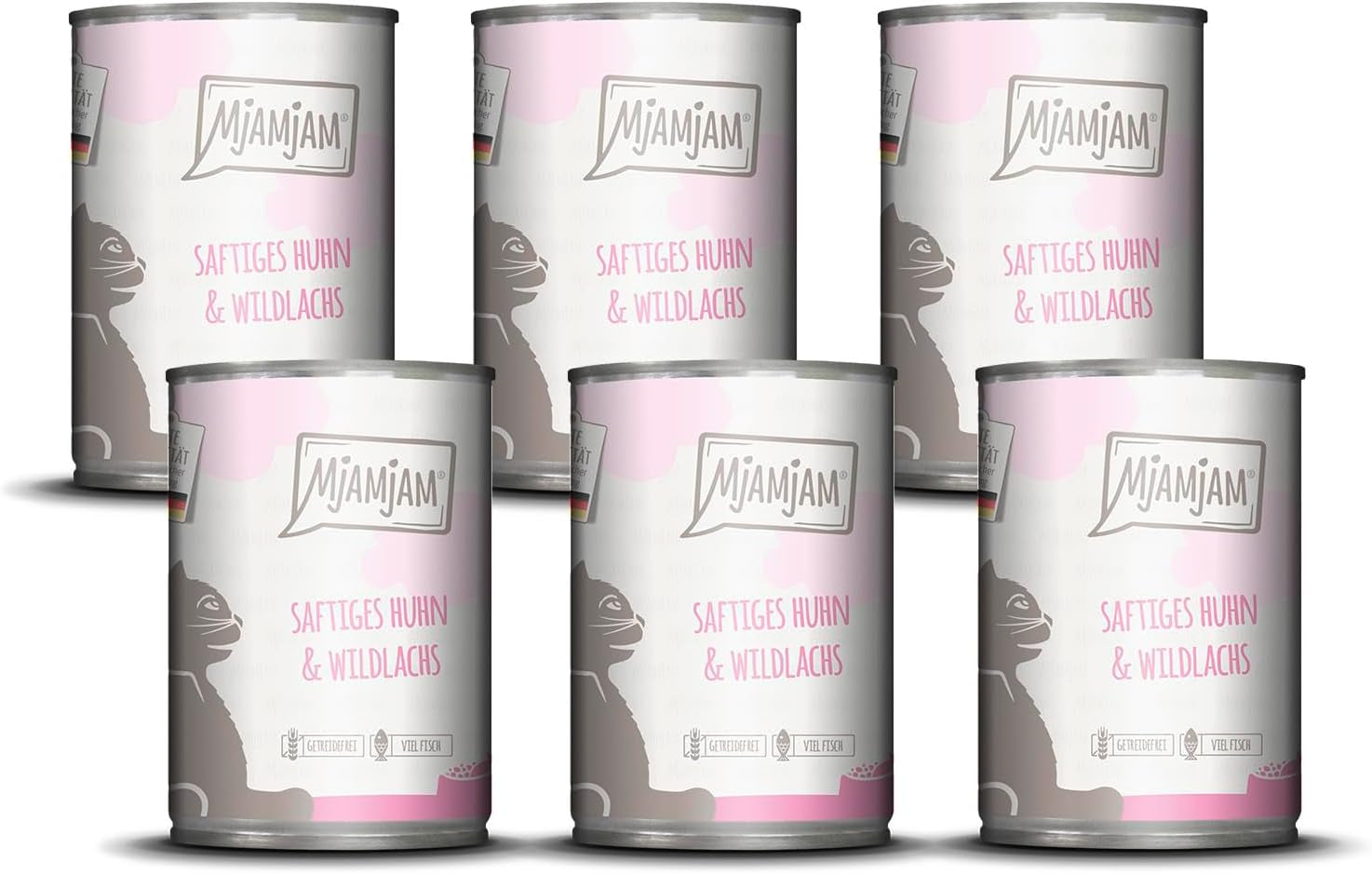 MjAMjAM - Premium Wet Cat Food - Juicy Chicken & Wild Lax 6-pack (6 x 400 g) Spannmålsfri med extra kött