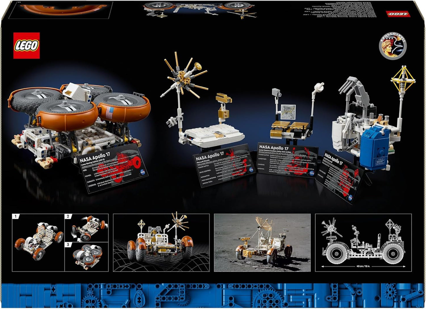 LEGO Technic NASA Apollo Lunar Roving Vehicle (LRV), Lunar Rover-modell för vuxna, Space Collectible för vetenskapsentusiaster, Byggleksak, Space Vehicle Model 42182 Byggset Besuche den LEGO-Store