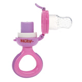 Nuby Silicone Fruit Feeder Nibbler - Fruktmatare för bebisar 6 månader och småbarn - Brickring för frukt, grönsaker och puréer - BPA-fri - Rosa - 6+ månader