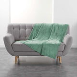 Douceur D'Intérieur, flanellfilt, 125 X 150 Cm, salvia, flanell Täcken och täcken Naty Shop