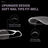 Korta lösnaglar Ballerina 120st lim på 12 storlekar Korta konstgjorda naglar Soft Gel Heltäckande Nageltips för korta gelnaglar S