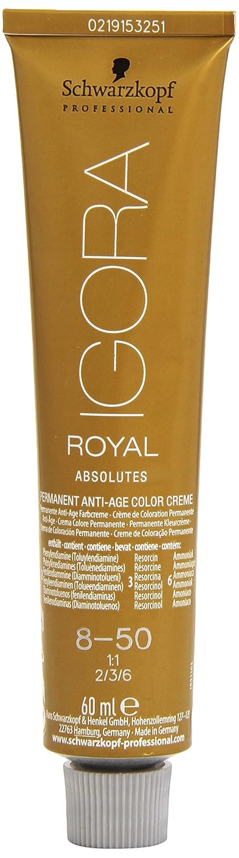 Igora Royal Absolute Age Blend Hårfärg, 7-560 Medium Golden Chocolate Blond, 60ml Naty Shop Hårfärg 8-50 Natural Light Golden Blonde 60 Ml (1 förpackning)