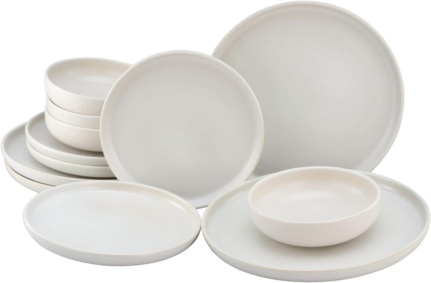 CreaTable, 33065, Uno-serien gul-vit 12-delad servisset, porslinstallrikar, diskmaskin och mikrovågssäker, tillverkad i Portugal