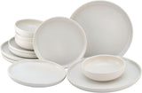 CreaTable, 33065, Uno-serien gul-vit 12-delad servisset, porslinstallrikar, diskmaskin och mikrovågssäker, tillverkad i Portugal