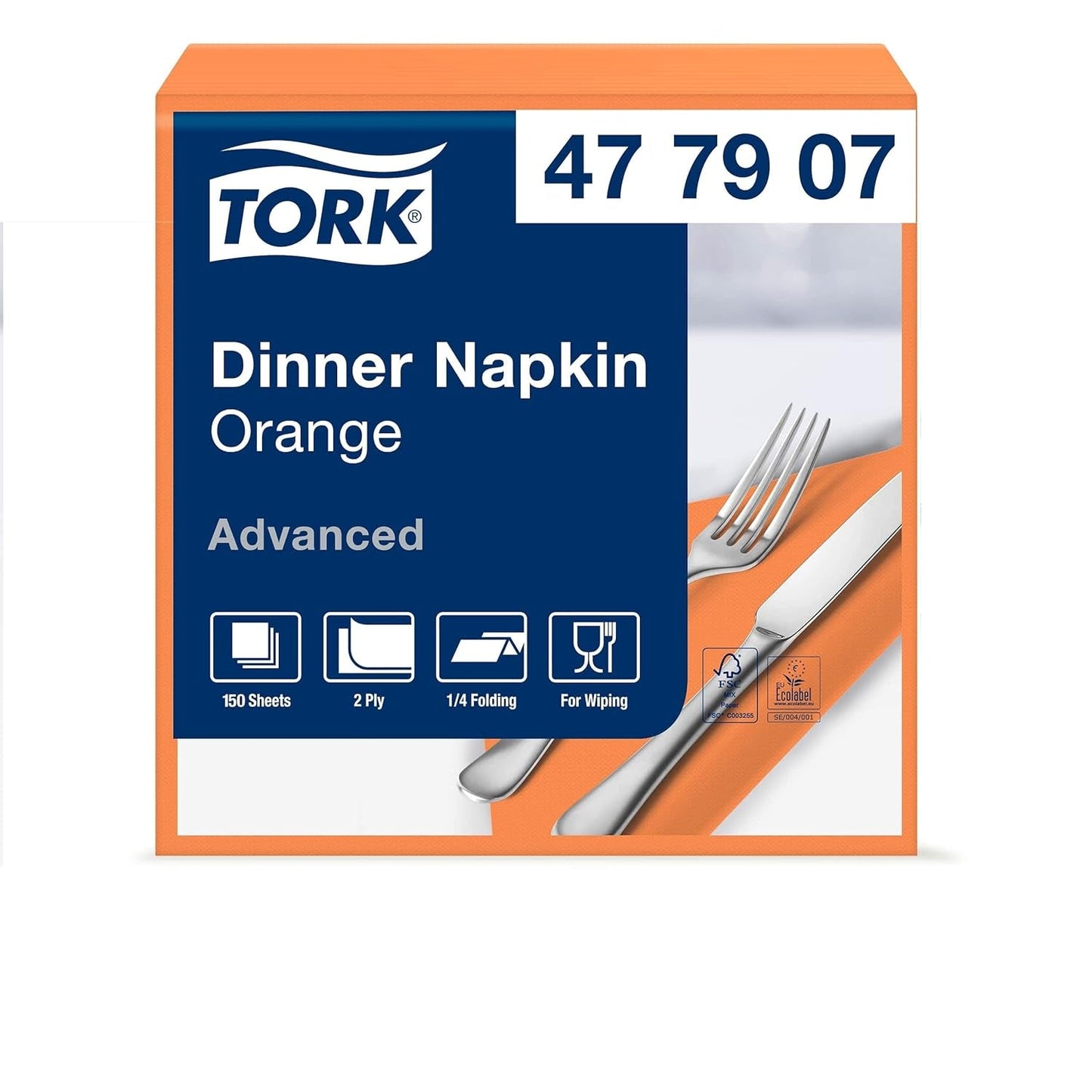 Tork Linstyle 509542 svarta cocktailservetter, 1/4-vikt, 1 lager, 23,8 x 23,8 cm, 1 x 100 servetter