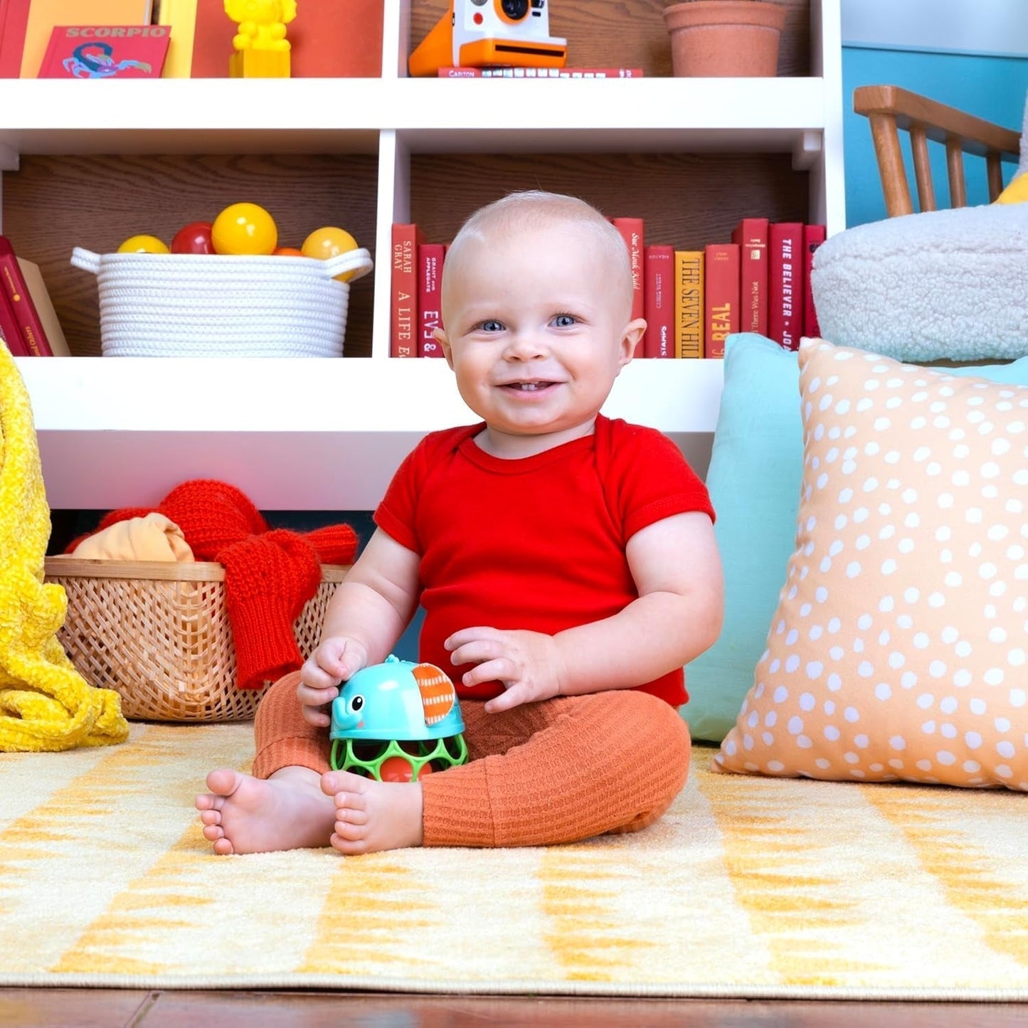 Bright Starts Giggle & Glow Bell Glow in the Dark Elephant Toy Oball Lätt att fånga Newborn+ Unisex babyleksaker Naty Shop