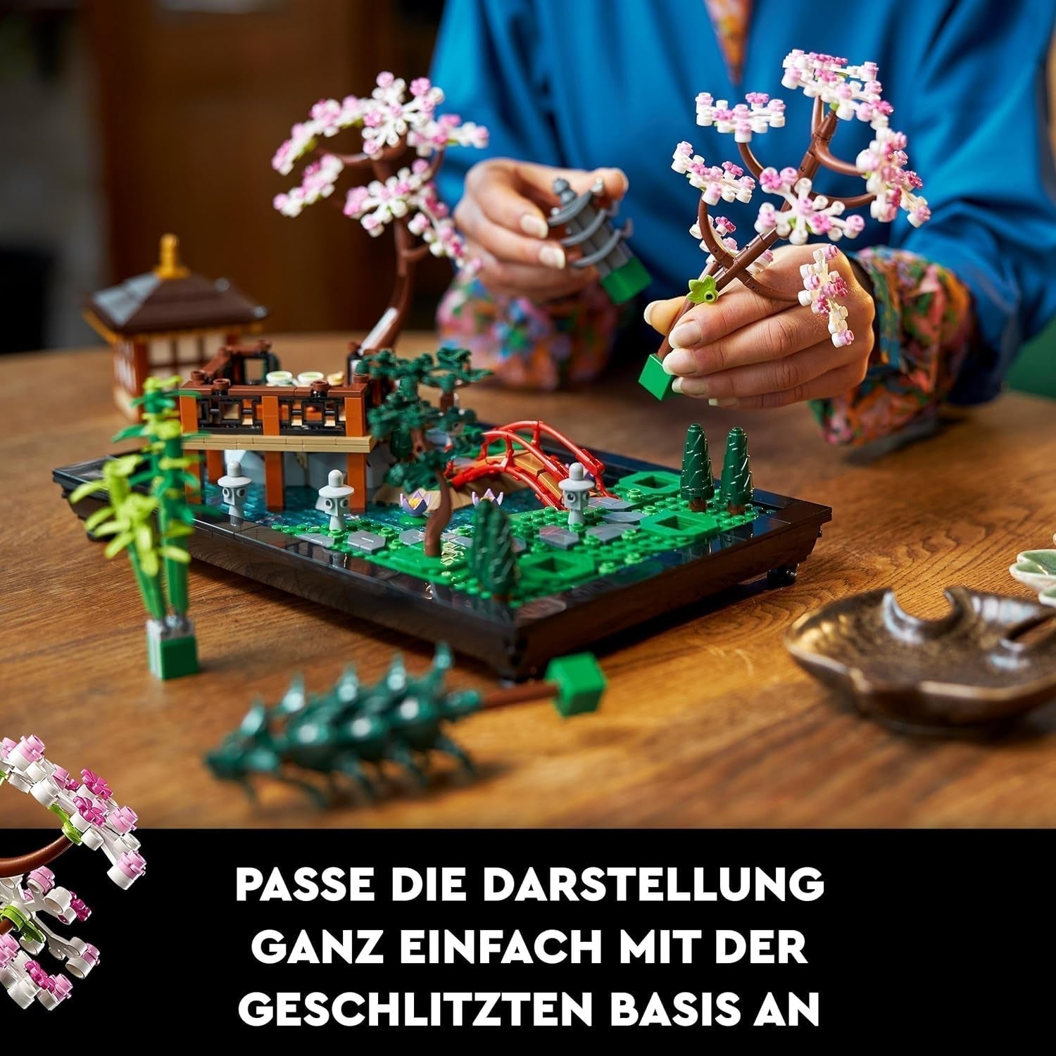 Lego Icons Garden of Silence - Vuxen Zen Botaniska trädgårdsset med lotusblommor - Anpassningsbar japanskt inspirerad skrivbordsdekoration - Present för kvinnor och män 10315 Byggset Besuche den LEGO-Store
