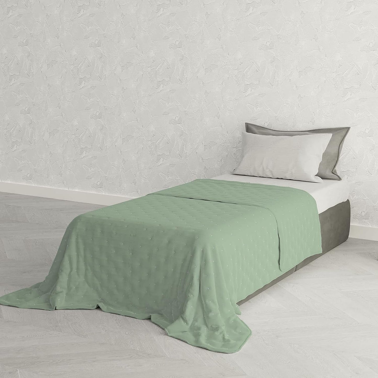 Elegant sommartäcke, quiltat, grönt, 170 X 250 cm Täcken och täcken Naty Shop