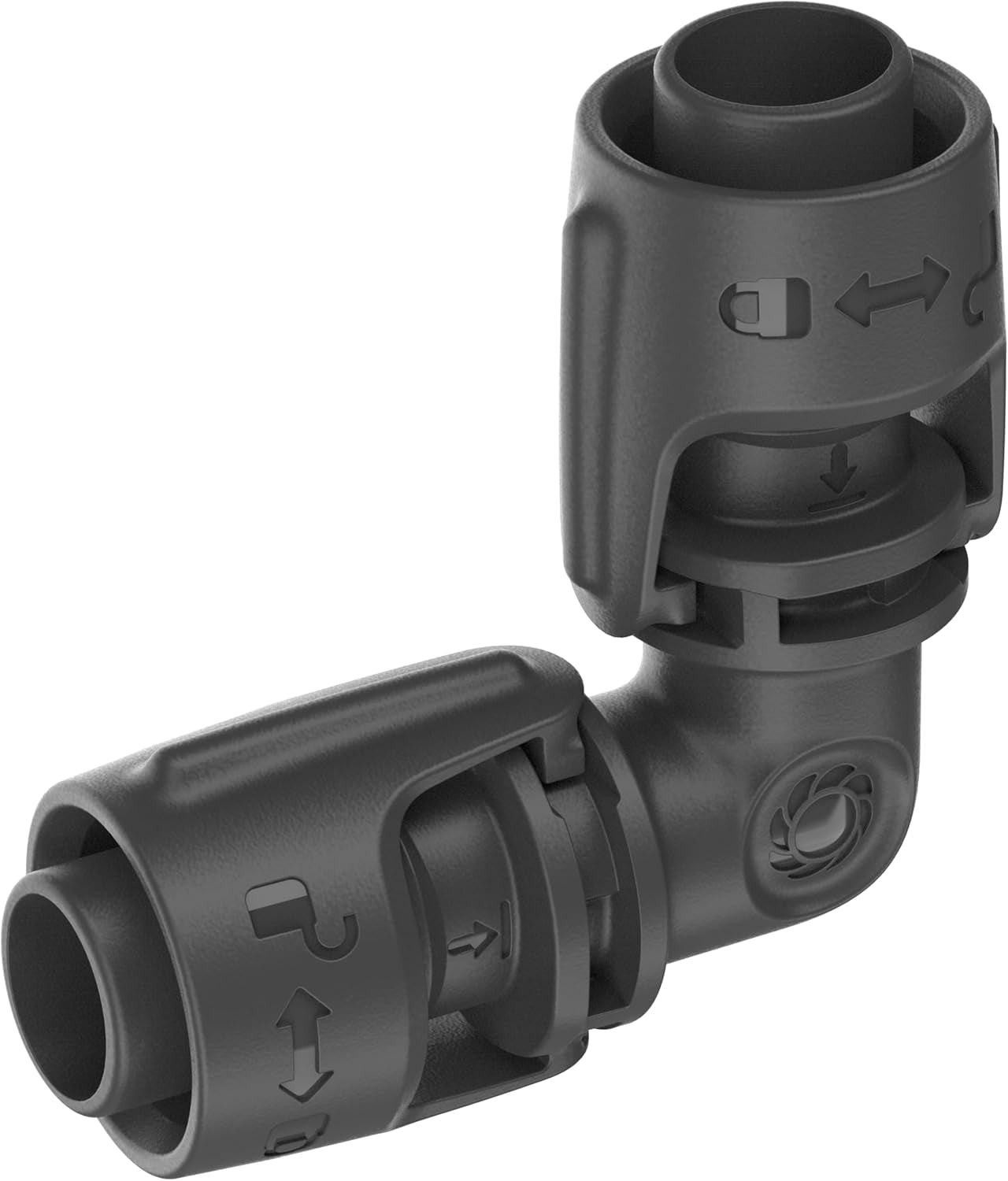 Gardena mikrodroppbevattningssystem L-stycke 13 mm (1/2"): Rörkoppling för vändning av 13 mm tillförselrör, verktygsfri montering, återanvändbar (13202-20)