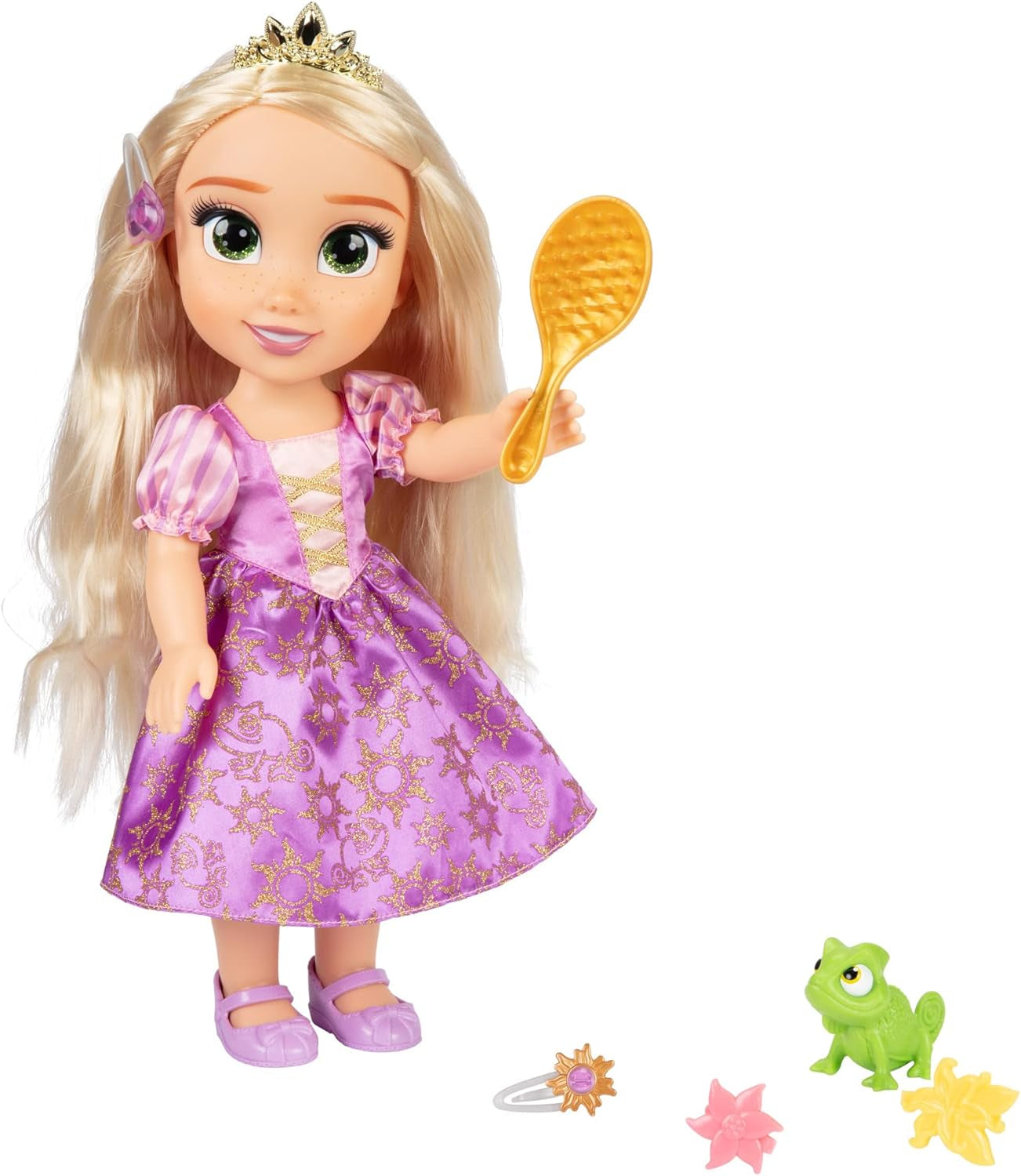 Disney Princess Singing Rapunzel Doll 35 Cm, Sings "I See the Light", Inkluderar tillbehör för roligare, Perfekt för tjejer över 3 år, Purple Dolls Naty Shop