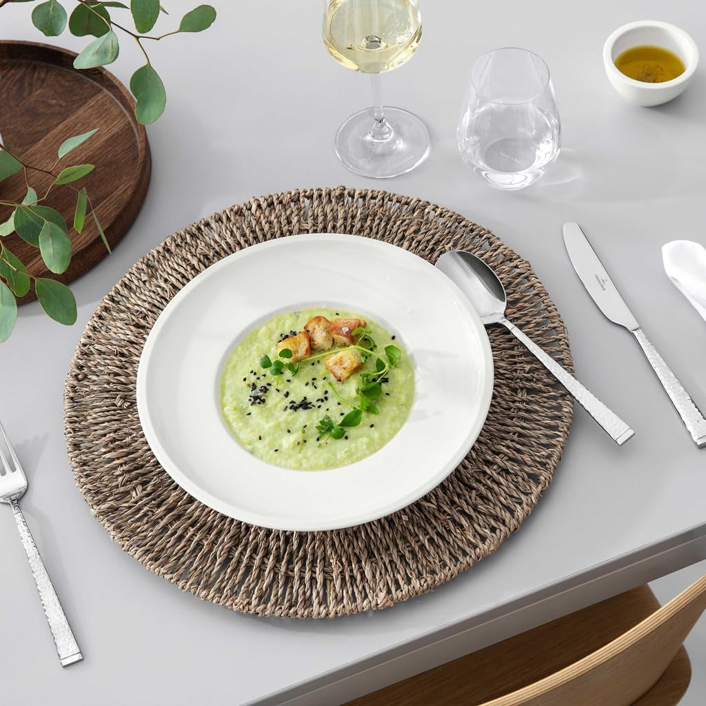 Villeroy & Boch - Artesano 6-delat servisset för 2, vitt, diskmaskinssäkert, mikrovågssäkert, bestickset, tallriksset, middagstallrikar, frukosttallrikar, middagstallrikar, premiumporslin
