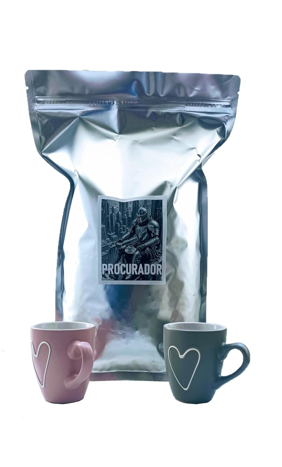 Mexikanskt Procurador kaffe med två söta koppar. Naturen i harmoni med njutning. Arabica 1000g
