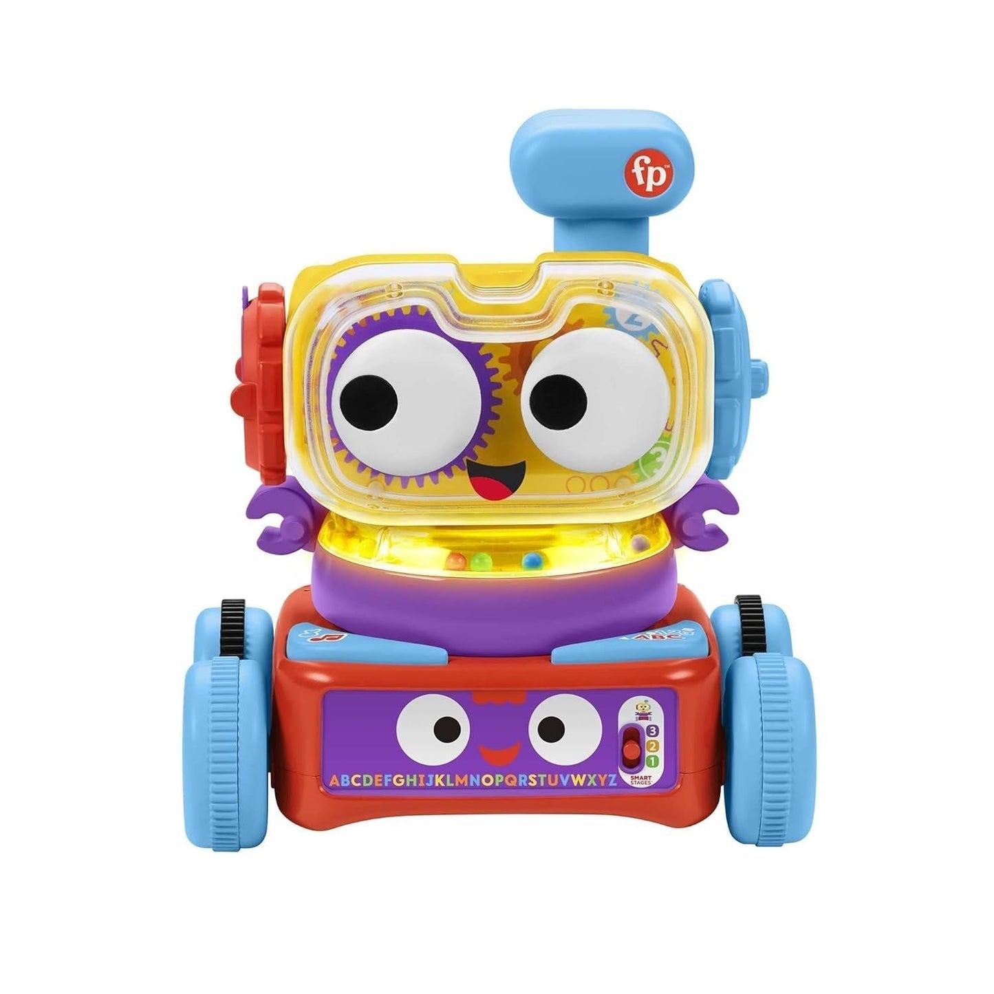 Fisher-Price 4-i-1 inlärningsrobot Linus för spädbarn och småbarn, leksak från 6 månader - tysktalande, HCK39 babyleksaker Naty Shop tyska