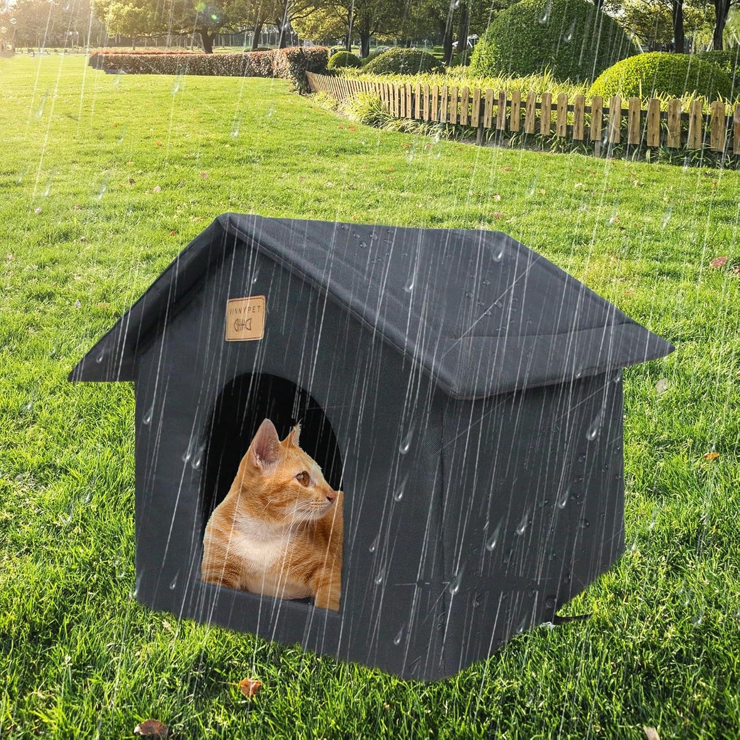 Katzenhaus Für Draußen Winterfest Wasserdicht Wetterfester Katzenhöhle Haustierhaus mit Katzenmatte Varm Hundehöhle Waschbar Hundehaus Tierheim Für Streuner Haustiere 40x35x40