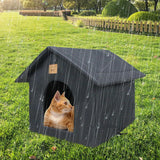 Katzenhaus Für Draußen Winterfest Wasserdicht Wetterfester Katzenhöhle Haustierhaus mit Katzenmatte Varm Hundehöhle Waschbar Hundehaus Tierheim Für Streuner Haustiere 40x35x40