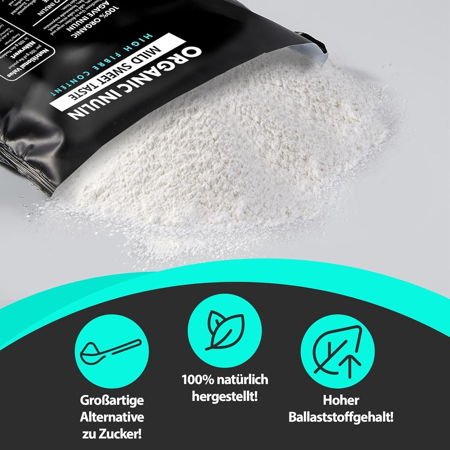 Naturkost - Bio-Inulin 1 Kg | Aus Agave | Natürliches Präbiotikum Sötningsmedel Naty Shop
