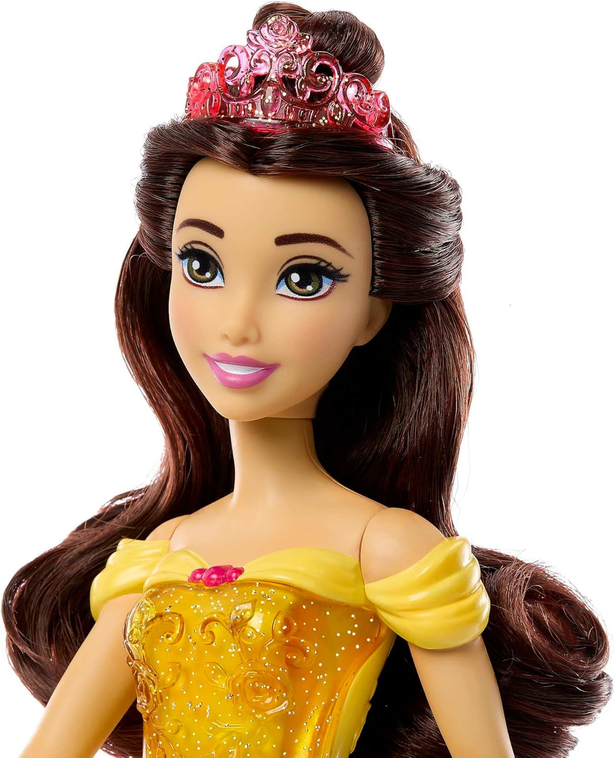 Mattel Disney Princess Toy Movable Belle Fashion Doll med gnistrande kläder och tillbehör Disney filminspirerad present för barn HLW11 Naty Shop Dolls