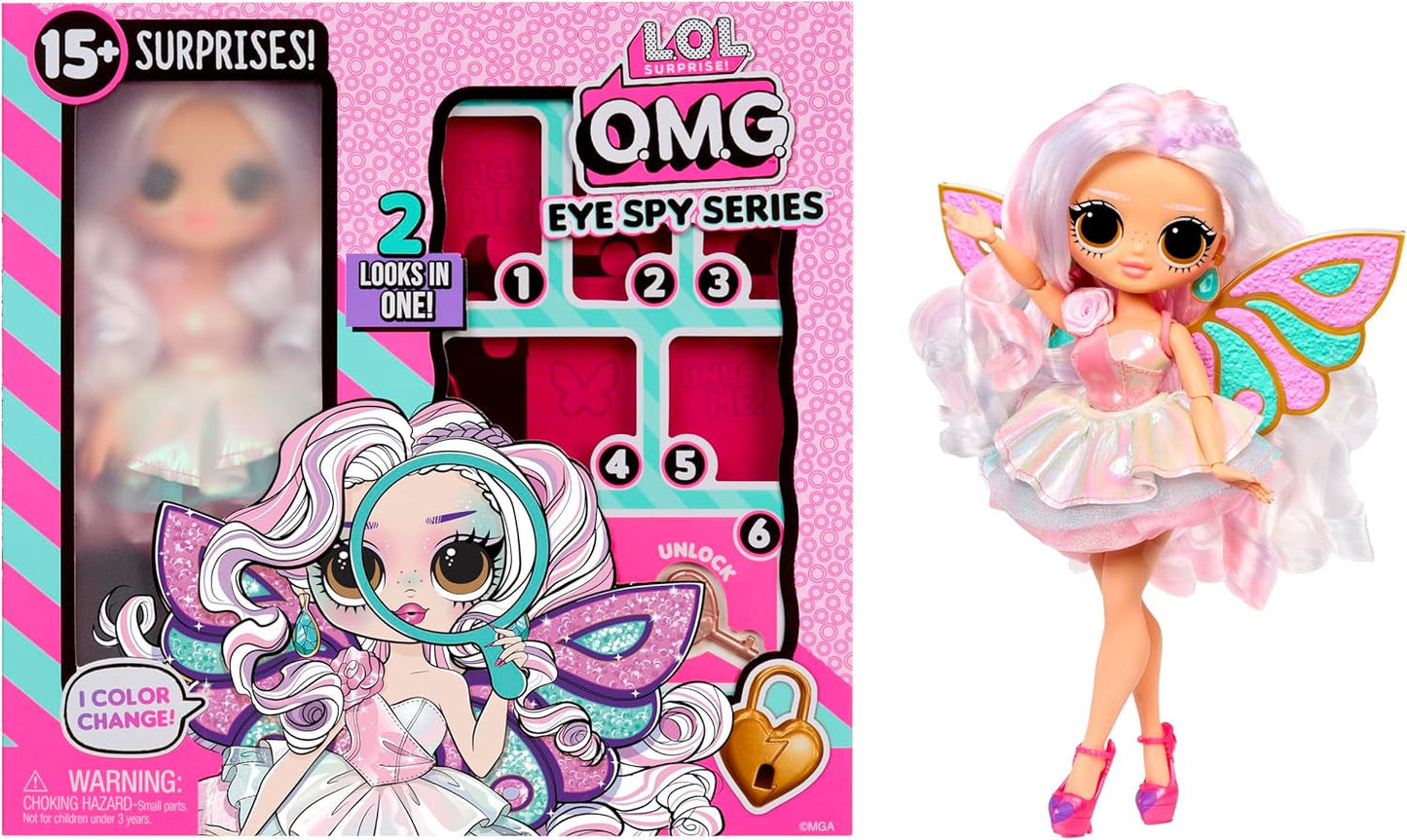 LOL Överraskning! OMG Eye Spy Series - Fairy - Innehåller 1 docka med outfit och tillbehör, pussellösning och överraskningsupptäckt, 4 samlardockor