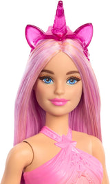 Barbie Unicorn Dolls med färgglatt fantasihår, färggradientkläder och fantasiaccessoarer runt enhörningstemat, HRR13 Naty Shop Dolls