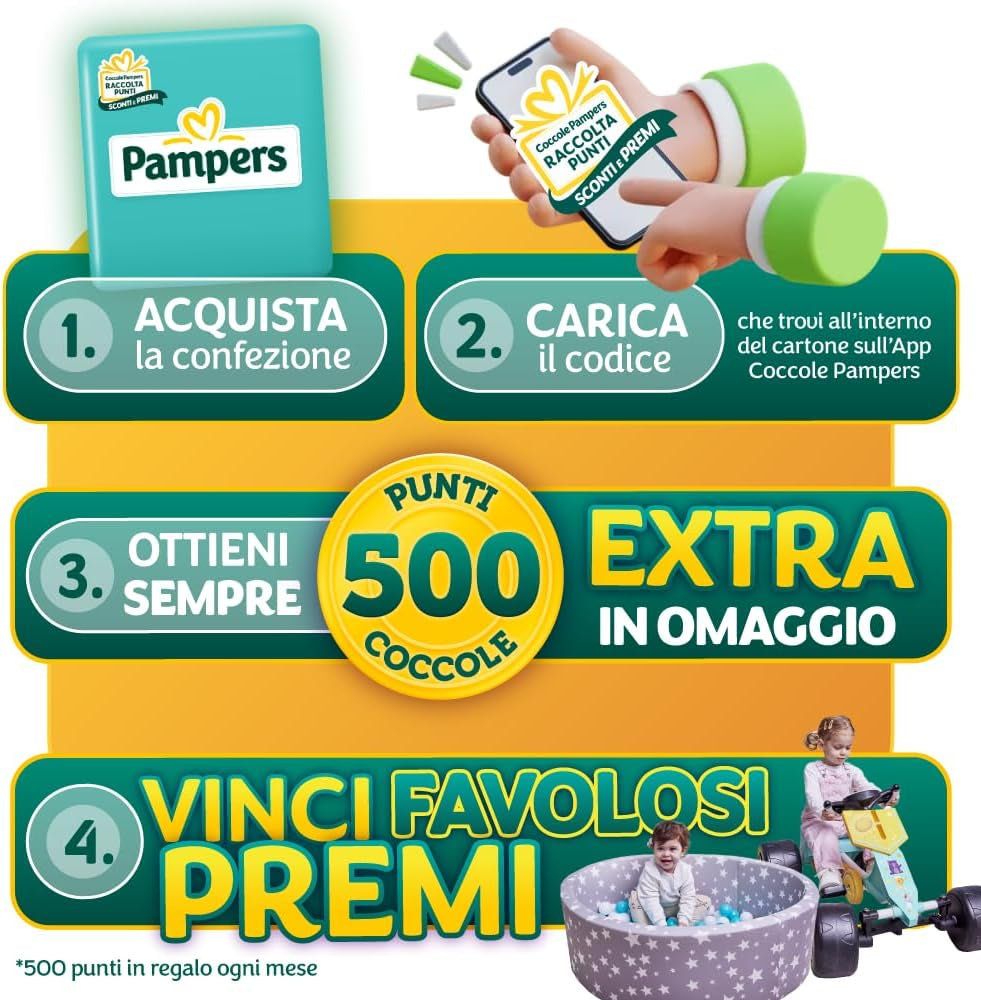 Pampers Baby Dry XL storlek 6 (15-30 kg), 111 blöjor + 500 gratis extra krampoäng