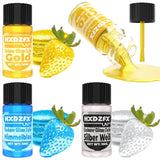 Essbarer Glitzer - 3 Torten Kuchen Deko Essbare, Metallic Lebensmittelfarbe Flüssiges, Ätbart Glitter Für Muffin, Cocktail, Marshmallows - 10Ml Naty Shop Standardtitel