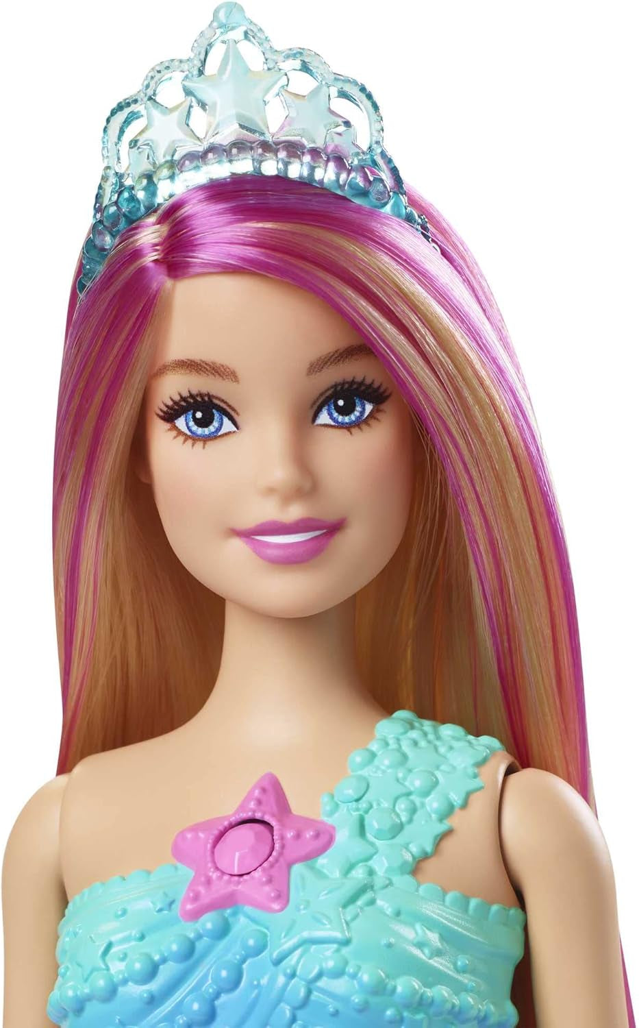 Barbie Dreamtopia Magic Light sjöjungfrudocka med blont hår, Barbiedocka med sjöjungfrusvans, lämplig som present till barn från 3 år och uppåt, HDJ36