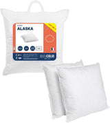 Blå Câlin Set med 2 kuddar med fast komfort "Alaska", superfyllning, 100 % bomull Percale kuvert, vit, 65 X 65 cm fyrkantig form Naty Shop standardkuddar
