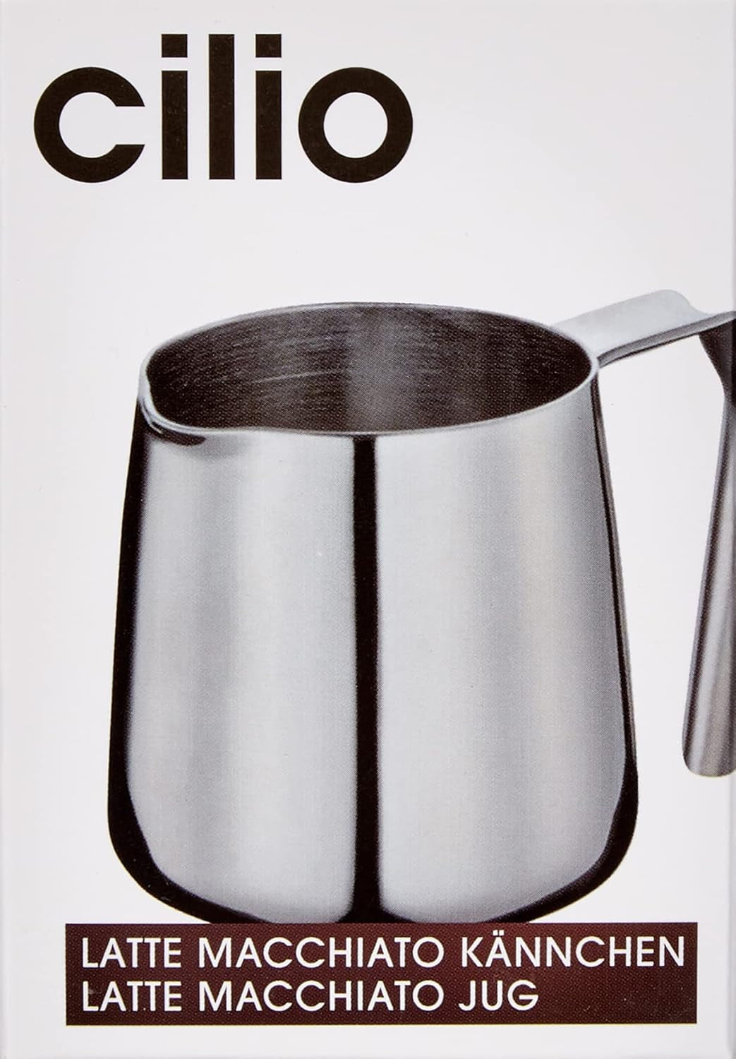Cilio 0000201383 Latte Macchiato karaff, rostfritt stål, silver, 6,4 x 7,4 x 7,6 cm