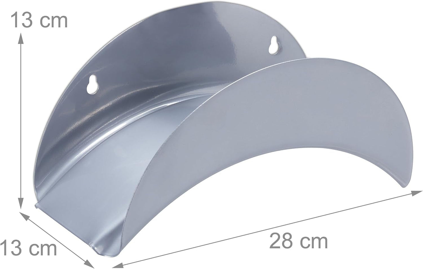 Relaxdays Wall Slanghållare Set om 2 för 30m 1/2" Slang Trädgårdsslanghållare Metallslanghållare Grå
