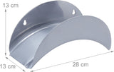 Relaxdays Wall Slanghållare Set om 2 för 30m 1/2" Slang Trädgårdsslanghållare Metallslanghållare Grå