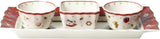 Villeroy & Boch - Toy's Delight Gravy Set, 4 delar, Serveringsfat med skålar, Christmas Gravy Bowl Set, Leksaksbordsdekoration, Serveringsbricka, Skålar, Julservis, Premium Porslin