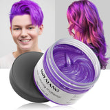 Tillfällig hårfärg, styling hårton för män kvinnor, naturlig hårpomada, hårfärgningsvax för fest, cosplay och halloween, 4,23 oz (silvergrå) Naty Shop hårfärg 5 lila