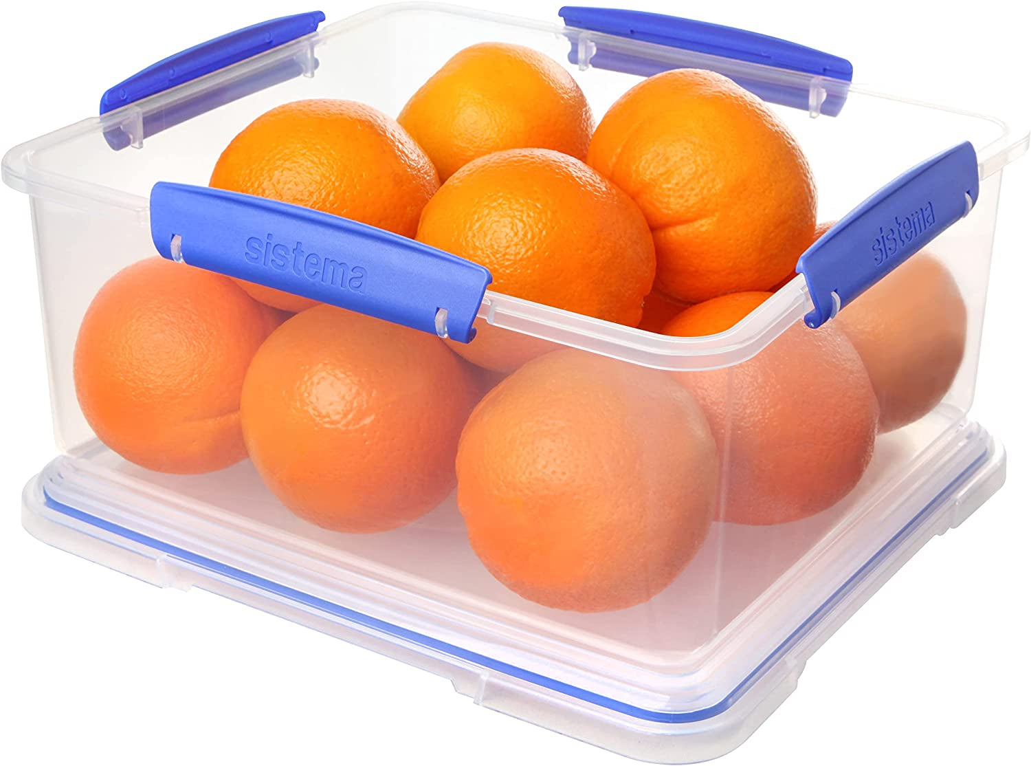 KLIP IT-system Matförvaringsburk 5 liter Stapelbar läckagesäker förvaringsburk med lock Kyl/frys Lämplig BPA-fri plastblå klämmor 1 st (2 st) Matförvaringslådor Naty Shop
