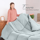 Utopia Sängkläder Helårstäcke 250g/m² Plysch silikonfiberfyllning dubbelsäng sydd i låda (dubbelsäng XL ljusgrå) Naty Shop Täcken & täcken