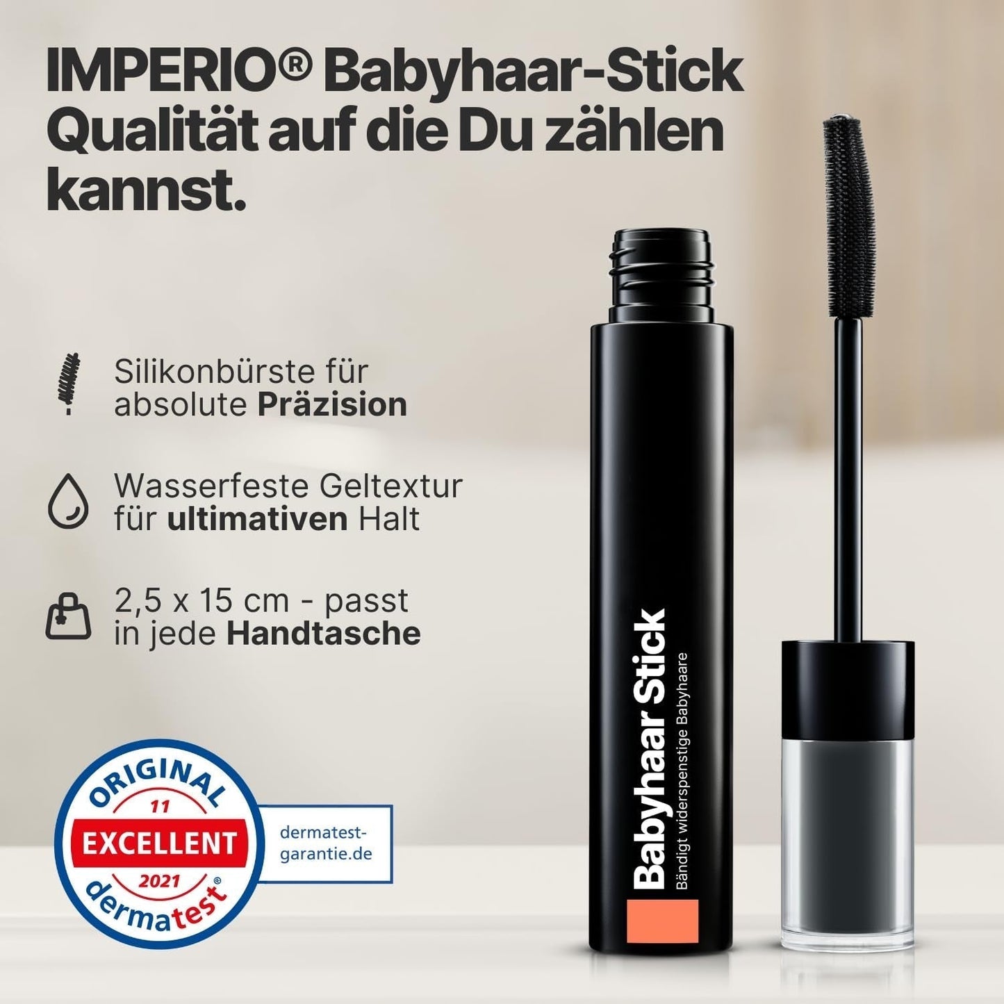 IMPERIO Hair Finishing Stick för babyhår - Premiummascara för babyhår för att tämja fint och trasigt hår - 12ml Transparent Hårfärgning Naty Shop