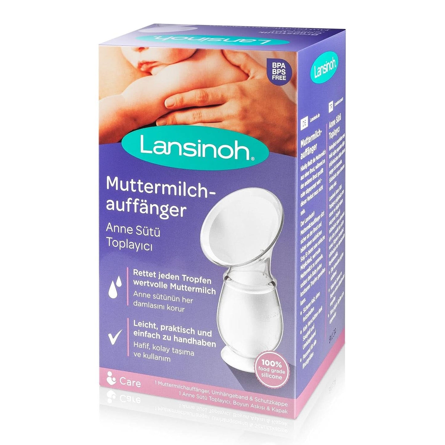 Lansinoh Silikon Milchpumpe & Muttermilchauffänger - Angenehmes & Extrem Weiches Silikon - Rettet Jeden Tropfen Muttermilch - Alternativ Zu Milchauffangschalen, 1 Stück (1Er Pack) Tillbehör Mat och Amning Bebe Naty Shop Single Vörangermodell