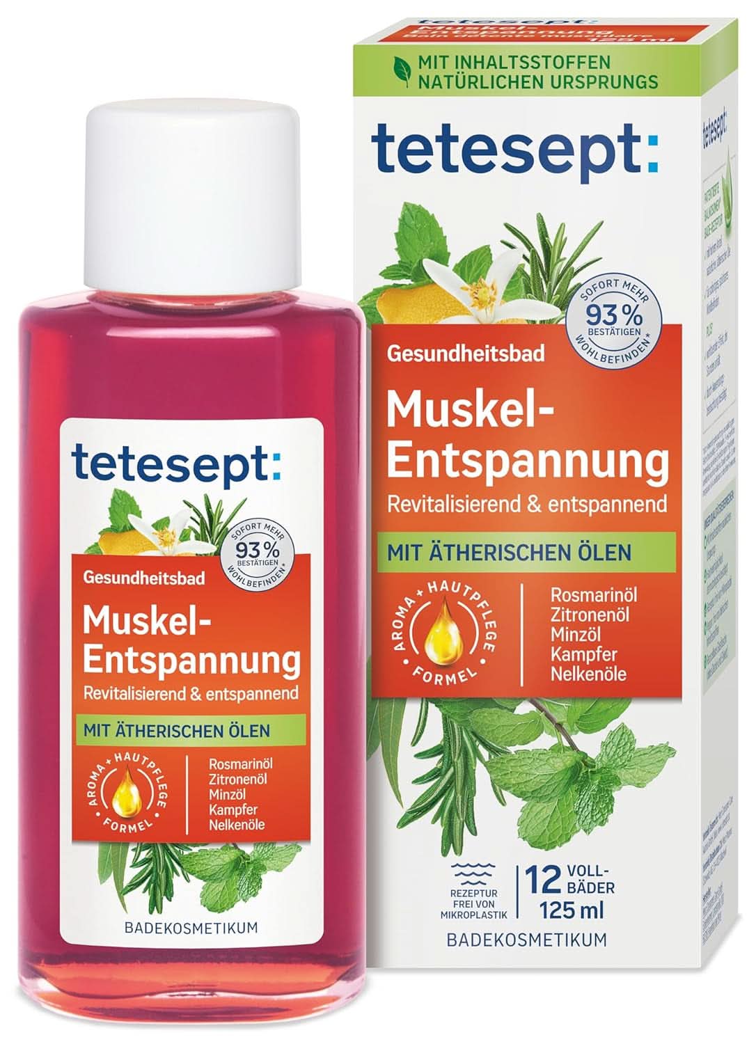 Tetesept Muskel, Avslappnande badtillsats efter fysisk ansträngning, 125 ml Dusch och bad Naty Shop 125 ml Muskelavslappningsbad