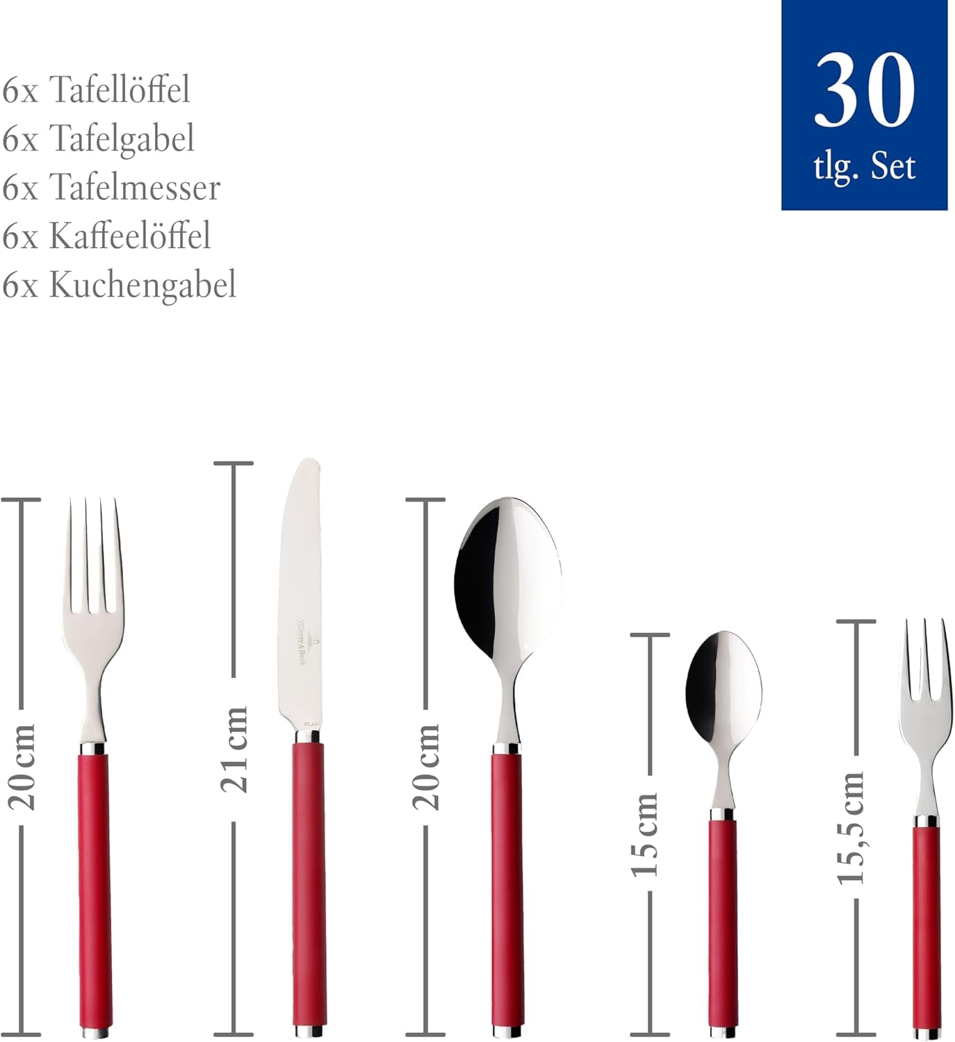 Villeroy & Boch - Spela! Red Roses bestickset 30 delar Kitchen Naty Shop