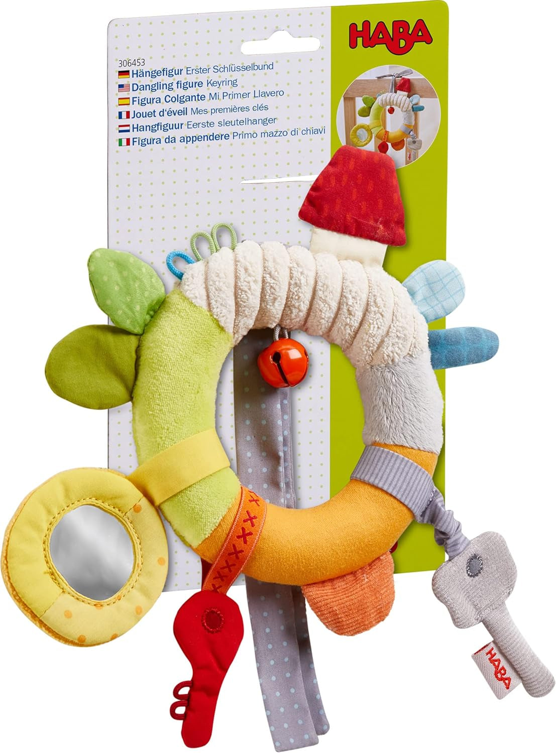 HABA 306453 - Hängande figur Första uppsättning nycklar, rörliga och hängande figurer från 6 månader Babyleksaker Naty Shop