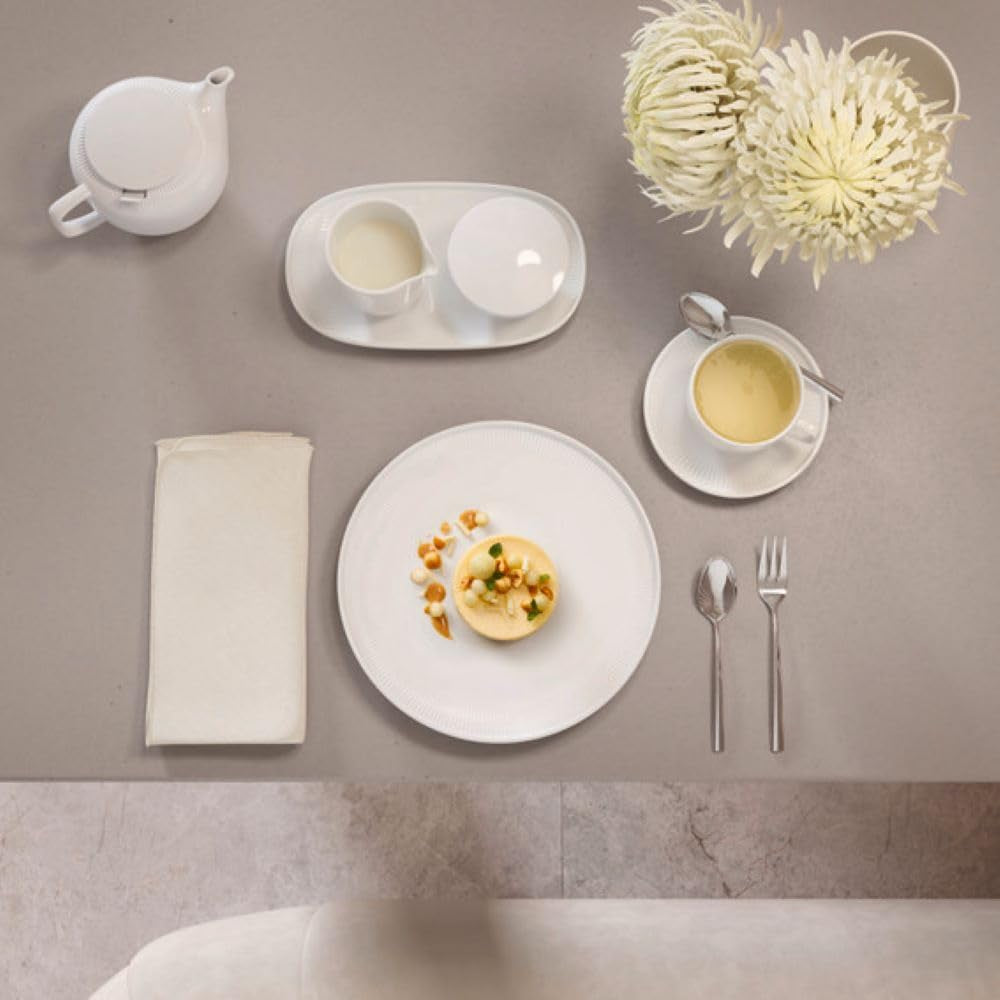 Villeroy & Boch - Afina mjölkmugg 170 ml, vit, diskmaskinssäker, mikrovågssäker, mjölkkaraff, kaffetillbehör, keramisk kanna, fat, servis, premiumporslin