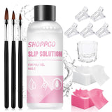 Polygel Nail Solution, Poly Gel Slip Solution Nail Kit, Polygel Liquid Nail Solutions 75 ml, 5 nagelklämmor, 3 nagelborstar, 1 kristallkopp, 100 rengöringsark