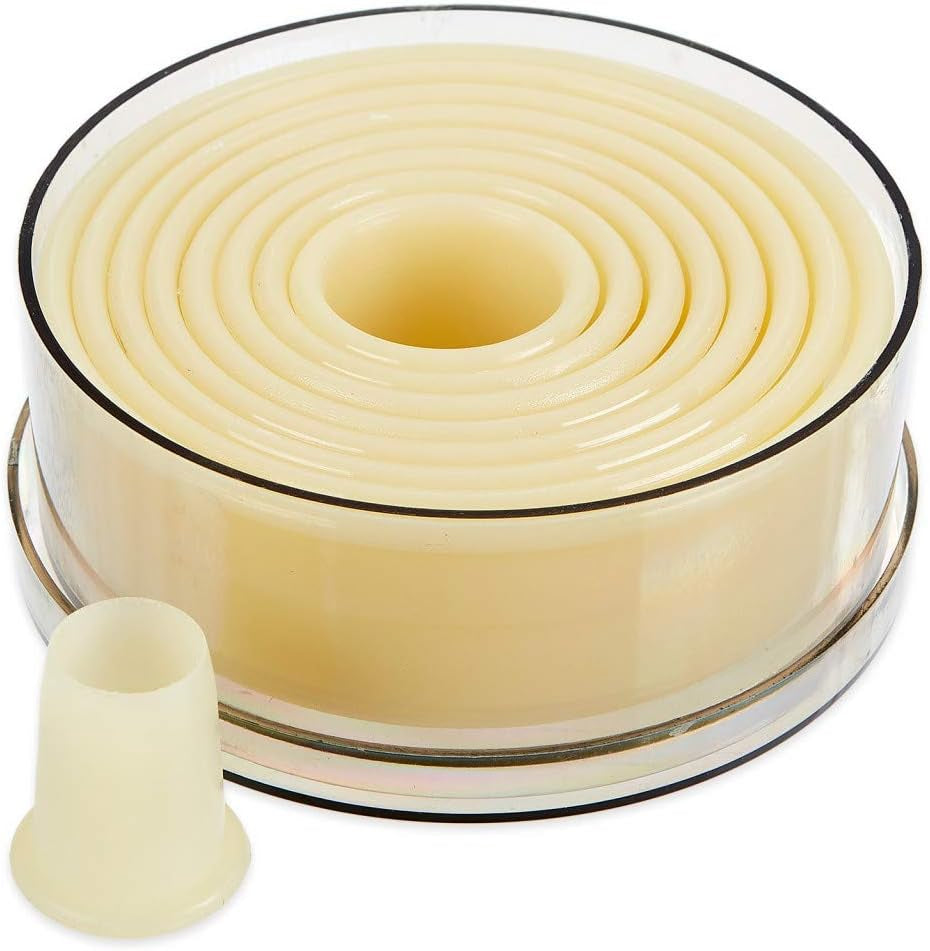 Thermohauser kexformsats (nylon), rund och slät, vit, diameter 2,0-10,0 cm, 9 delar, plast
