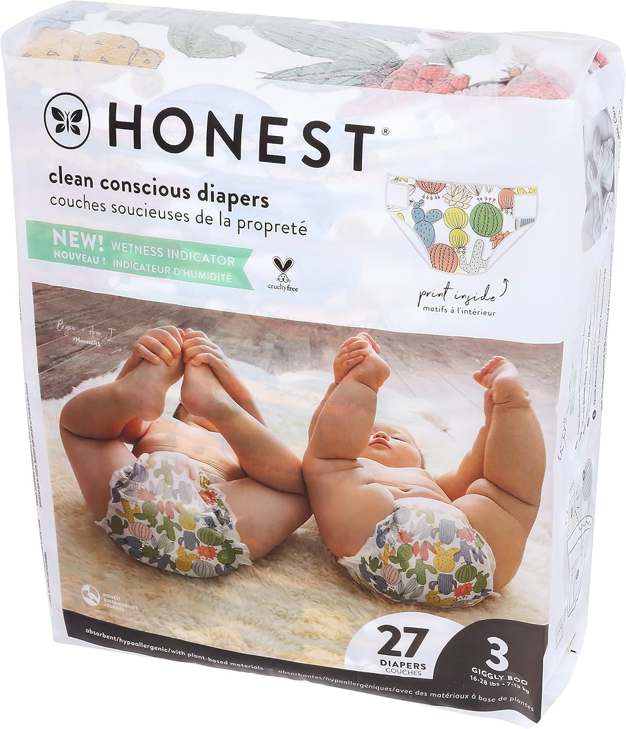 – Miljövänliga och högkvalitativa engångsblöjor, Pandas, storlek 3 (7,3–12,7 kg), 27 st.